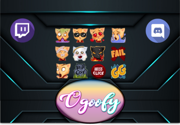 Cool Cats 12 Twitch Emotes