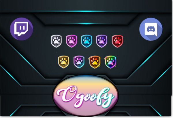 Paws Crest 9 Twitch Subs Badges