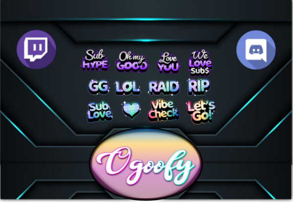 Purples 12 Twitch and Discord Text Emotes