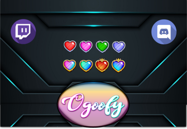 Framed Hearts 8 Twitch Sub Badges