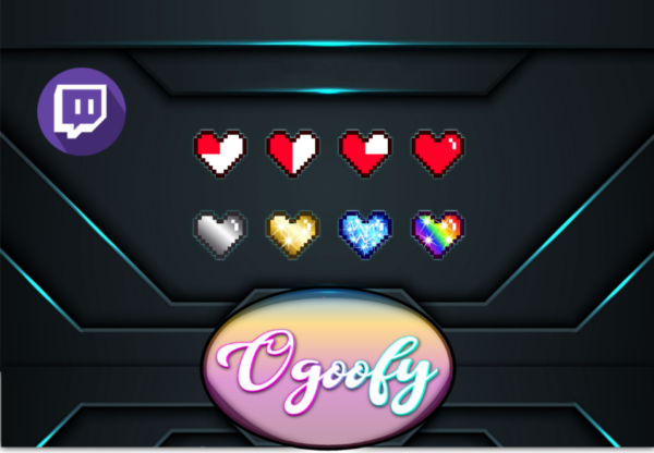 Pixel Hearts Twitch Sub Badges