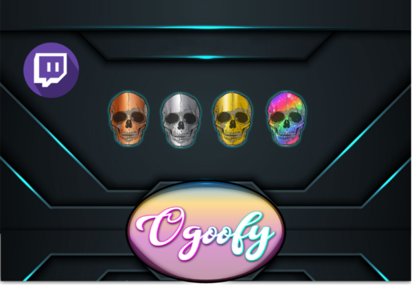 The 4 Skulls Twitch Sub Badges