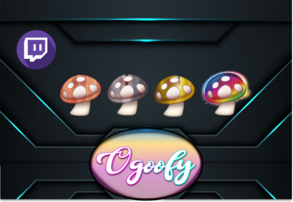 Ogoofy Mushrooms 4 Twitch Sub Badges