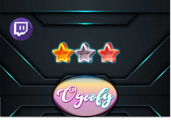 Three Toon-stars Twitch Sub Badges